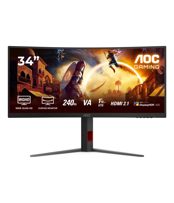 AOC G4 CU34G4Z tietokoneen litteä näyttö 86,4 cm (34") 3440 x 1440 pikseliä Wide Quad HD LED musta, Punainen