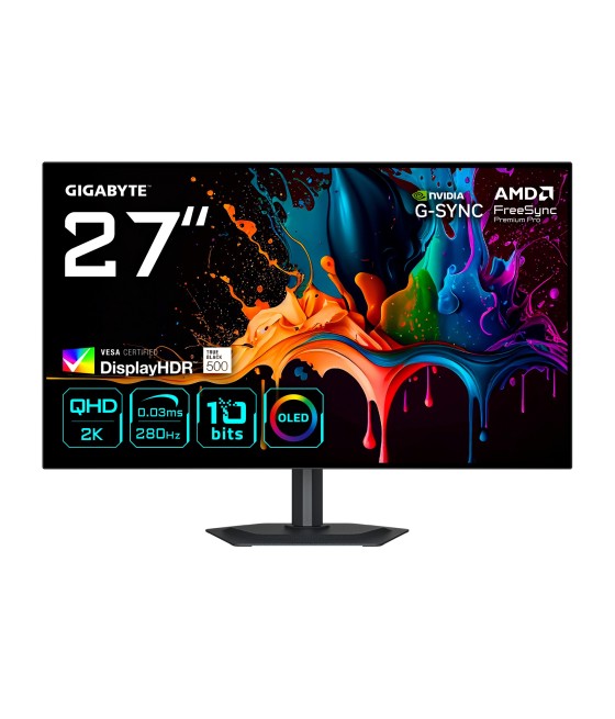GIGABYTE MO27Q28G tietokoneen litteä näyttö 68,6 cm (27") 2560 x 1440 pikseliä Quad HD OLED Musta