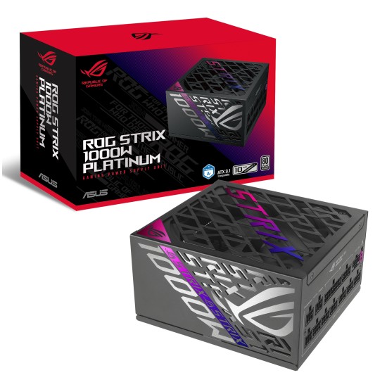 ASUS ROG STRIX-1000P-GAMING virtalähdeyksikkö 1000 W 20+4 pin ATX ATX Musta, Hopea